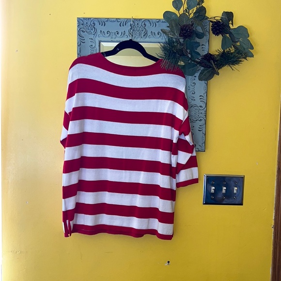 🐇 Bua//bua AH Striped Red & White Dog sweater top - Picture 5 of 7